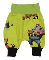 Limetkovo-čierne turecké tepláky s obrázkami