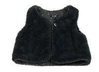 Tmavosivá kožušinová podšitá vesta Kiabi