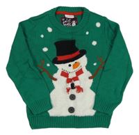 Zelený svetr se sněhulákem F&F