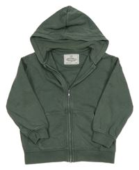 Khaki propínací mikina s kapucí M&S