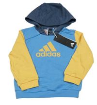 Nové - Modro-žlutá mikina s logem a kapucí Adidas