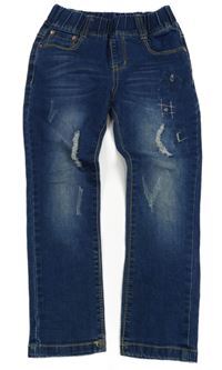 Modré džegíny s prošoupáním 