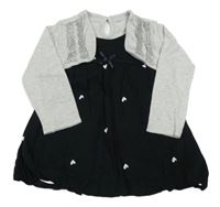 Čierno-sivé bavlnené šaty s bolerkom George