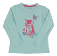 Pomněnkové triko s kočkou Impidimpi 