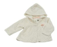 Biela zamatová prepínaci mikina s kvietkami a kapucňou C&A