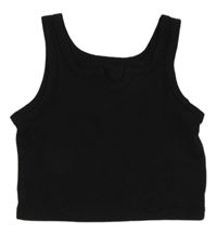 Čierny rebrovaný crop top