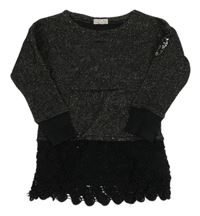 Černo-zlatá mikina s madeirou a nápisem Replay