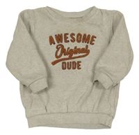 Béžová melírovaná oversize mikina s nápisom Matalan