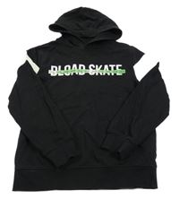 Čierno-biela mikina s nápisom a kapucňou C&A