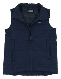 Tmavomodrá šusťáková prošívaná zateplená funkční vesta s logem Trespass