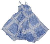 Modro-biele vzorované ľahké šaty s kvietkami H&M