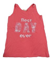 Ružový top s nápisom Kids