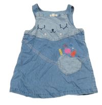 Svetlomodré rifľové šaty so zvieratkom Du pareil