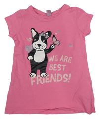 Ružové tričko s psíkom Dopodopo