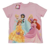 Nové - Světlerůžové tričko s princeznami Disney