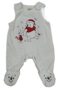 Bílý sametový overal s medvídkem Pú Disney