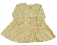 Žlto-biele kockované košeľové šaty H&M