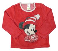 Červené plyšové pyžamové tričko s Mickeym Disney + C&A