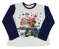 Bielo-tmavomodré pyžamové tričko s PAW PATROL nickelodeon
