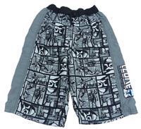 Sivo-čierne plážové kraťasy so Star Wars Matalan