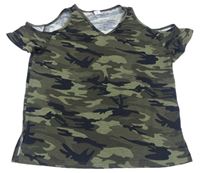 Army tričko s volnými rameny SHEIN