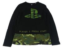 Černo-army tričko s logem - PlayStation