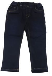 Tmavomodré slim fit teplákové rifle H&M