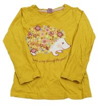 Tmavožlté tričko s ježečkem dopodopo