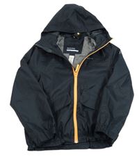 Čierna šušťáková funkčná jarná funkčná bunda s logom a kapucňou Quechua