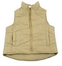 Béžová prešívaná šušťáková zateplená vesta Kids