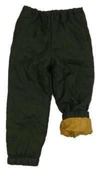 Tmavokhaki prošívané šusťákové zateplené kalhoty JONAS NIELSEN