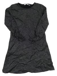 Čierno-strieborné melírované slávnostné šaty s nařasením TOM TAILOR