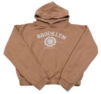 Hnedá mikina s nápismi a kapucňou URBAN MINDS