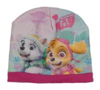 Světlerůžovo-mátová zateplená čepice s PAW PATROL nickelodeon