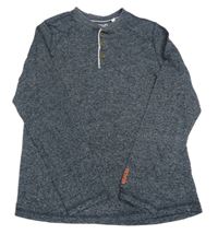 Tmavomodré melírované triko s nápisy C&A