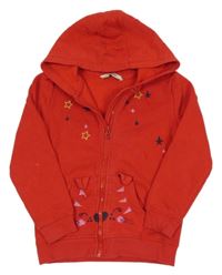 Červená propínací mikina s hvězdičkami a čumáčkem George