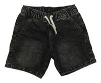 Černé šisované teplákové riflové kraťasy H&M