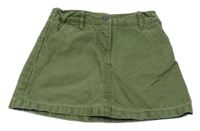 Khaki rifľová sukňa