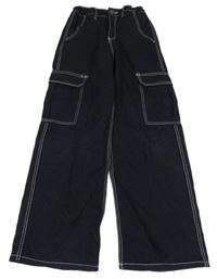 Černé cargo high waist rifle Page one young