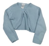 Světlemodré žebrované propínací svetrové bolérko F&F