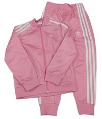 2Set - Ružovo-biela prepínaci športové mikina + tepláky Adidas