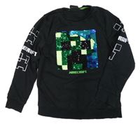 Černá mikina s Minecraft z překlápěcích flitrů