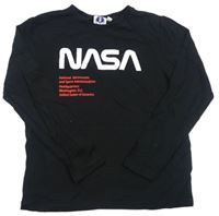 Čierne tričko s nápisy NASA