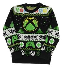 Čierny vzorovaný sveter s logem X-Box George