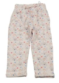 Svetloružové tepláky s duhami a srdiečkami