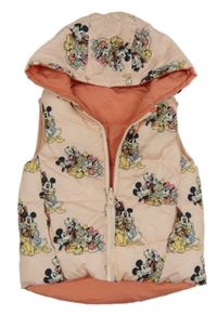 Ružová šušťáková zateplená vesta s Minnie s přáteli a kapucňou Primark