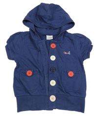 Tmavomodré teplákové prepínaci tričko s kapucňou Next