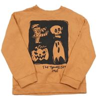 Tehlová mikina s halloweenským motívom H&M