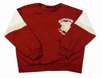 Vínovo-bielo-béžová mikina s nášivkou - Harry Potter