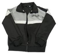 Čierno-sivo-biela športová prepínaci mikina s nápisom Pep&Co